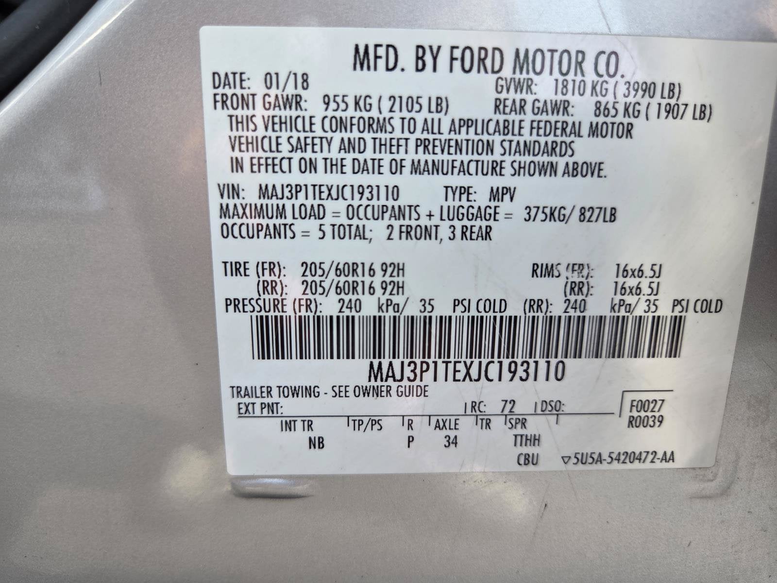 2018 Ford EcoSport SE