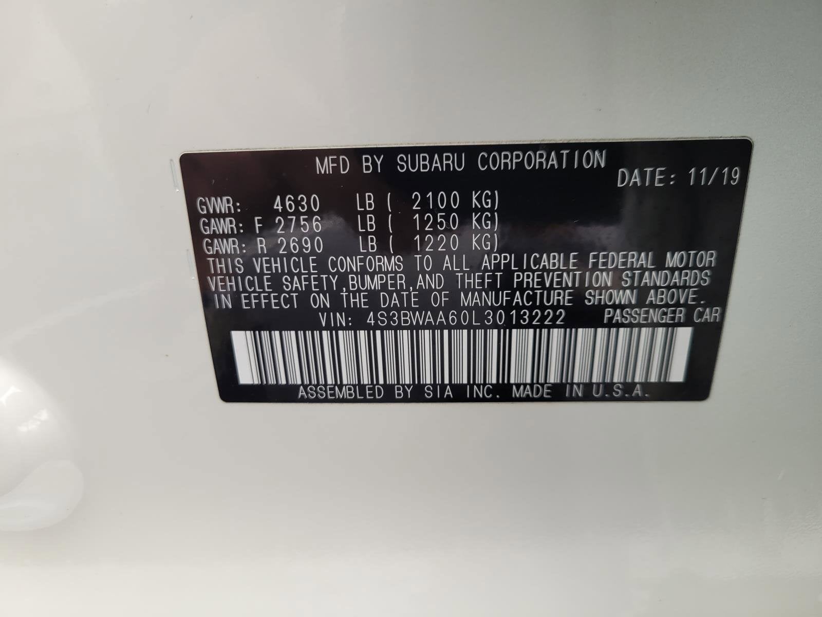 2020 Subaru Legacy Base