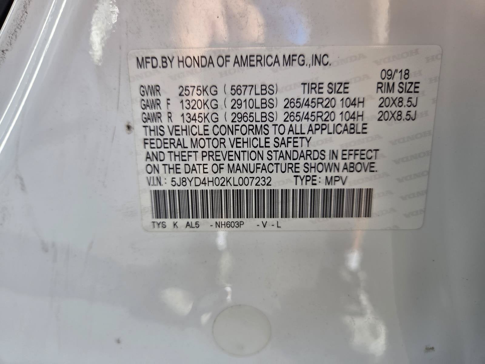 2019 Acura MDX w/Technology/A-Spec Pkg