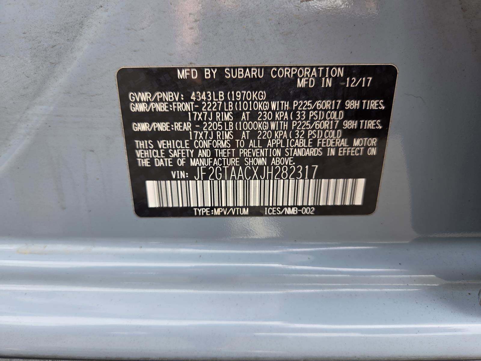 2018 Subaru Crosstrek 2.0i